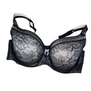 Cacique Women Intimates, Full Coverage Black & Taupe Padded Lace Bra, 42DD/42E